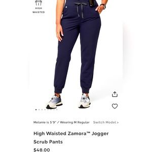 FIGS Zamora High Waisted Jogger Style Scrub Pants. Only worn twice. Navy blue